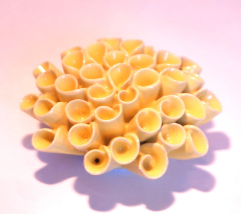 Ceramic Flower - Coral Bloom Med Yellow - Portico Indoor & Outdoor Living Inc.