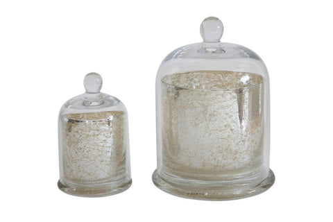 Candle Holder - Mercury Glass w Cloche (Lrg) - Portico Indoor & Outdoor Living Inc.