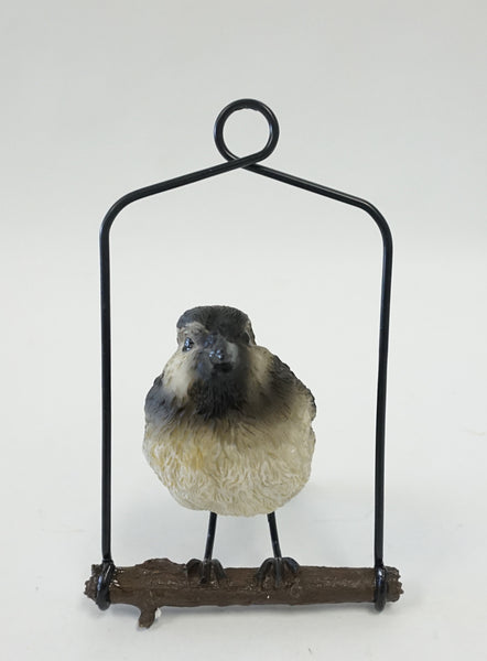 Bird Ornament on Metal Perch - Grey - Portico Indoor & Outdoor Living Inc.