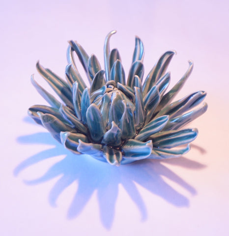 Ceramic Flower - Chrysanthemum Med Teal - Portico Indoor & Outdoor Living Inc.