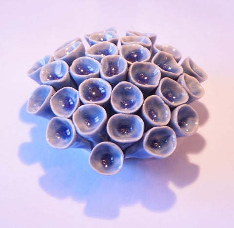 Ceramic Flower - Coral Pod Med Blue - Portico Indoor & Outdoor Living Inc.