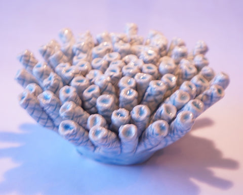 Ceramic Flower - Coral Tube Lg Lt Blue - Portico Indoor & Outdoor Living Inc.
