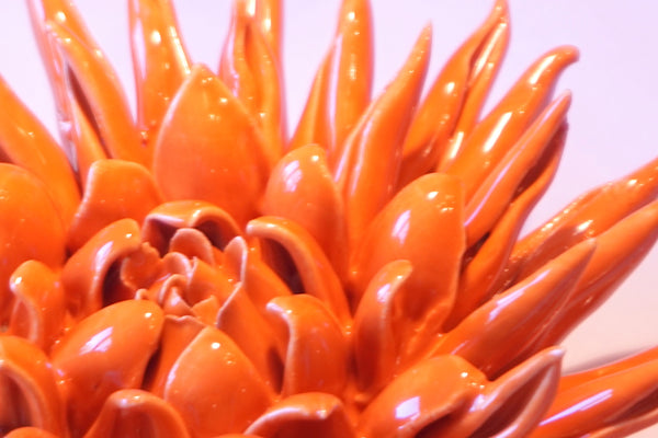 Ceramic Flower - Dahlia Lg Orange - Portico Indoor & Outdoor Living Inc.