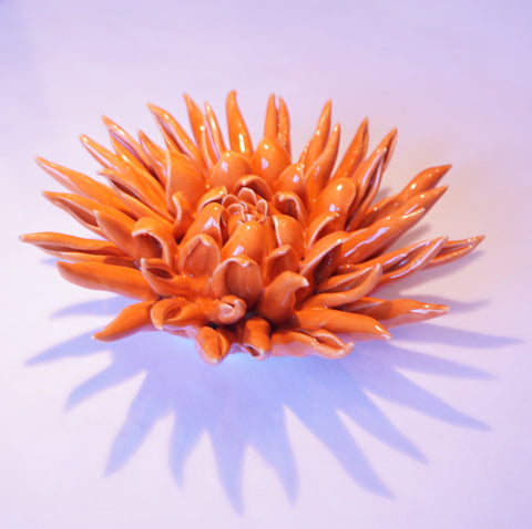 Ceramic Flower - Dahlia Lg Orange - Portico Indoor & Outdoor Living Inc.