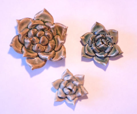 Ceramic Flower - Succulent Trio - Portico Indoor & Outdoor Living Inc.