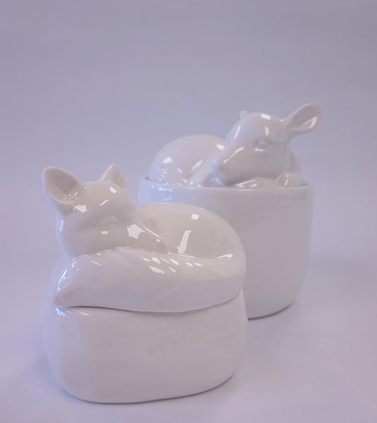 Fawn - Ceramic 2pc Box (White) - Portico Indoor & Outdoor Living Inc.