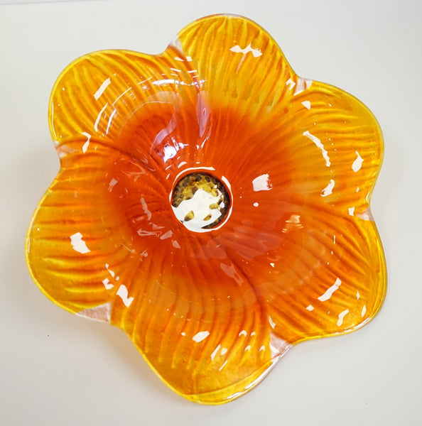 Flower Stake - Art Glass Orange - Portico Indoor & Outdoor Living Inc.