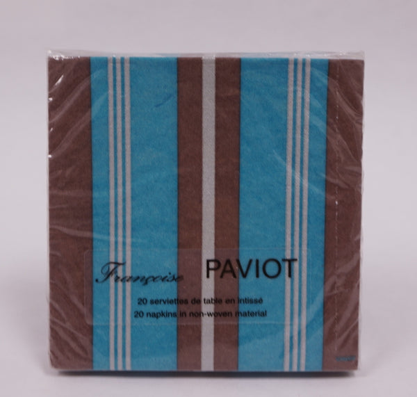NAPKINS - COCKTAIL TURQ STRIPE - Portico Indoor & Outdoor Living Inc.