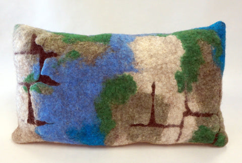 Pillow - Felted Wool Cracked Earth Blue - Portico Indoor & Outdoor Living Inc.