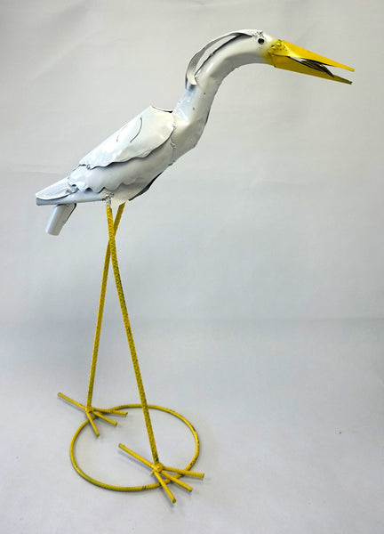 METAL GARDEN FIGURE - STANDING CRANE - Portico Indoor & Outdoor Living Inc.