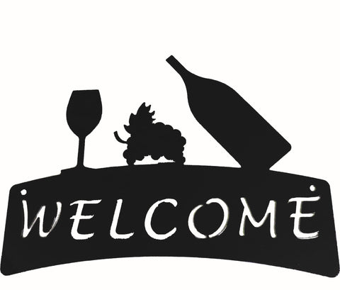 Welcome Plaque - Wine - Portico Indoor & Outdoor Living Inc.